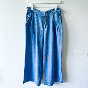 Zara chambray denim wide leg palazzo pants size L